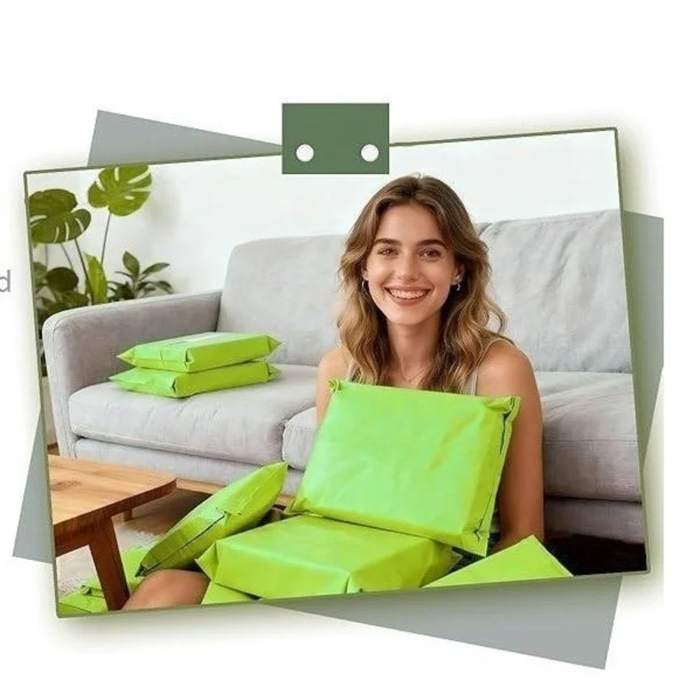 12x15.5 Green Poly Mailers 100 Count Self Seal Shipping Packaging Mailing Bags